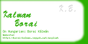 kalman borai business card