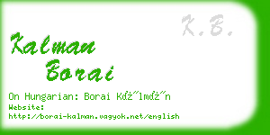 kalman borai business card